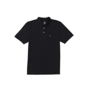 New Volcom Men's Banger Short Sleeve Polo Shirt Black Size Medium