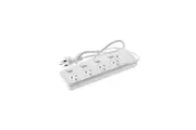 Moki 4 Socket Electrical Powerboard w Switches Home Office Power Ext White
