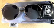 SM NY a Steve Madden Brand Geometric MIR Lens & Cloth Case Sunglasses NEW!