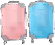 SAFIGLE 2pcs False Eyelashes Trolley Case Eyelash Strip Holder Eyelash Container Lash Storage Suitcase Mini Suitcase Party Favor False Lashes Suitcase Eye Lash Case Lash Boxes Abs