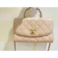 在飛比找蝦皮購物優惠-二手近全新chanel flap bag handle