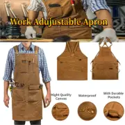 Waxed Canvas Apron for Work Shop Woodworking Chef Workshop Heavy Duty Apron AU