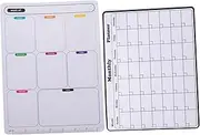 TOGEVAL 2 Sheet Magnetic Schedule Fridge Magnetic Weekly Calendar Weekly Planner Weekly Dry Erase Board Monthly Calendar for Fridge Work Schedule Planner Magnetic