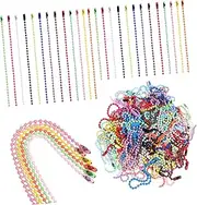 [Angoily] 100Pcs Colored Beaded Chains for Jewelry Making Ball Chains for DIY Crafts Dog Tags Keychains Versatile Hanging Chain Supplies