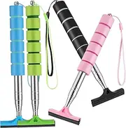 MUCKLILY 4pcs Retractable Car Mirror Squeegees Handheld Window Cleaner for Side Mirrors Windshields Household Use Portable Water Wiper Tool