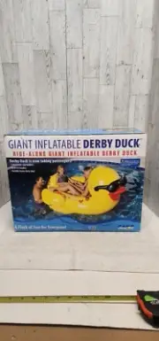 Duck Derby Inflatables Giant Riding Float Swimming Pool Water Raft By Gamo RARE