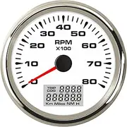 ZFGVGNMTYA 3000-8000 RPM Tachometer Universal Gauges LCD Rev Counters with Trip Hour Meter Speed Ratio for Auto Truck Marine Boat Hourmeter Car Tachometer(CS)