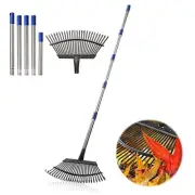 Leaf Rakes for Lawns Heavy Duty-Garden Rake for Leaves with Long Handle 25tine