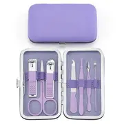 Choyu - Set of 7: Stainless Steel Manicure Kit Set Of 7 - Purple - One Size