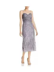 Aidan Mattox Sequin Fit-and-Flare Midi Dress