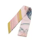 Hermes Twilly Ex-Libris Rose Pale/Vail/Ochre Scarf Silk 100 Used Bp