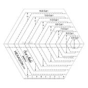 Multi-Size Hexagon Quilting Ruler/Template with Ruler Handle