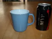 [PYREX BRAND] LIGHT BLUE COLORED, GLASS Coffee Cup/ Mug, Vintage USA 1970's yrs.
