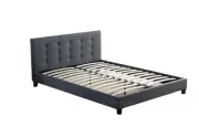 GLADYS Dark Grey Fabric Bed Frame/Queen/Double