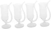 2sets 200ml Tall Glass Creative Drinking Cup for Home Wedding and Parties 2pcs*2
