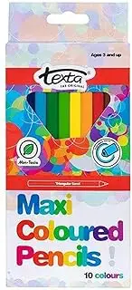 Texta Maxi Triangular Colour Pencils Pack of 10