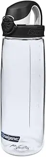 [Nalgene] Sustain Tritan BPA-Free On The Fly Water Bottle Made with Material Derived from 50% Plastic Waste, 24 OZ, Clear with Black