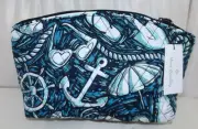 VERA BRADLEY Large Grand Travel Cosmetic Case Shore Enough Anchor - exact NWT