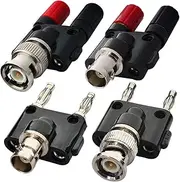 BNC Kits 4 Type BNC Male Female to 2X 4mm Dual Banana Female Male Socket Binding Post RF Coax Coaxial Splitter Connector BNC Banana Adapter