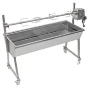 The Master 1200 Stainless Steel Spit Roaster with 30kg Motor - Flaming Coals