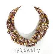 Multi-Strands MOOKAITE Chip beads Huge party Necklace 20" FREE SHIPPING