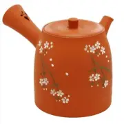 Tokoname-yaki teapot by Seihoured claystanding cherry blossom teapo From Japan
