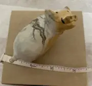ZUNI NATIVE AMERICAN YELLOW JASPER HANDSOME WILD BOAR BY LEEKYA ARTIST