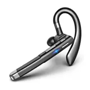 Wireless Bluetooth Headset Hands Free Single Ear Headphone Noise Cancelling Microphone for Office/Driving A Black