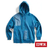 在飛比找蝦皮商城優惠-EDWIN 再生系列 CORE 拼布寬版連帽長袖T恤(土耳其