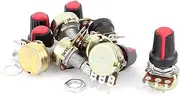 Aexit 6 (Control electrical) Pcs B10K 10Kohm 20mm Linear Rotary Shaft Audio Taper (53ry713qf112) Potentiometers Red