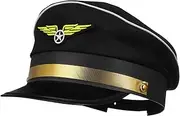 Pilot Hat for Adults Decorative Cosplay Accessory Adjustable Party Hat for Halloween Costume Comfortable Fit for Men for Stage Performance and Costume Parties