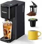 Mini Hot and Iced Coffee Maker Single Serve, for K Cup and Ground, 6 to 14 Oz