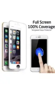 3D Full Coverage Tempered Glass Screen Protector for iPhone 7 white 1pack