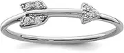 [JewelryWeb] 925 Sterling Silver Solid Polished CZ Simulated Diamond Arrow Ring Band Style-Ring for Women
