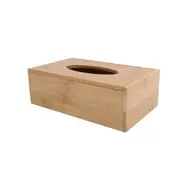 Bamboo Tissue Box Dispenser Paper Storage Holder Napkin Case Organizer