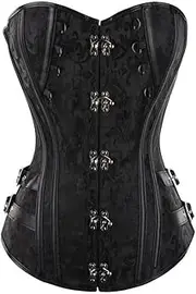 [SWEPER] Women'S Bustier Corset Top - Black/Brown Color Body Shapewear Waist Trainer Retro Vintage Women Bustiers Steampunk Corset Size S-6Xl
