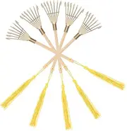 FELTECHELECTR 5Pcs Miniature Metal Rakes for Zen Garden Delicate Decor Tools for Smoothing Accessories for Meditation and DIY Landscapes