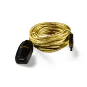 16ft Active USB 2.0 Extension Cable A Male to A Female - Gold