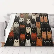 Luxurious Cat Blanket Versatile Blanket Sofa Throw for Bed Warm Flannel Blanket Couch Throw