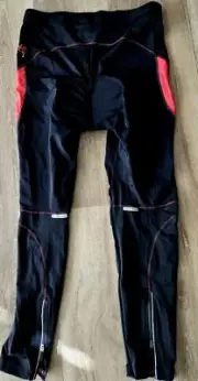 Santic Women's Bike Pants Ladies Cycling Pants 4D Padded Bicycle Black Red Sz Lg