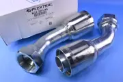 (2) 2" Female JIC Swivel 45° Elbow Hydraulic Hose End Fitting for 2" Hose 4-Wire