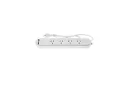 Moki 4 Socket Electrical Powerboard w 2 USB-A Port Extension Cord White