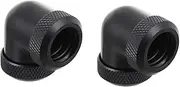 Uonlytech 2PCS Angled Water Cooling Adapter Fitting Durable Replacement Connector for Hard Pipe and Corrosion Resistant for Computer Cooling Systems