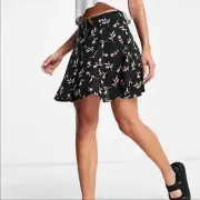 Top Shop Rose Bud Button Front Skirt