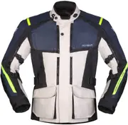 Modeka Varus, textile jacket waterproof , color: Light Grey/Blue , size: 4XL
