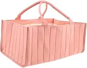 FUNNETOYU Portable Diaper Caddy Multifunctional Nursery Organizer with Compartments for Large Capacity Diaper Bag for Car Travel and Home Use Stylish Design
