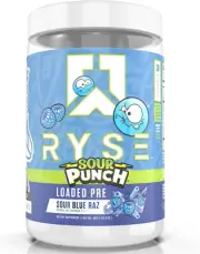 Ryse Loaded Preworkout Powder 435 G, Sour Punch Blue Raspberry, 30 Servings
