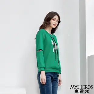 【MYSHEROS蜜雪兒】棉質抽繩彈性造形上衣-綠