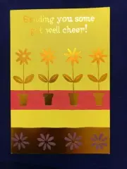 Renaissance Get Well Note Card Greeting Card "Sending you some get well"NEW(A33)