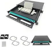 FYBOPTWU-24 Duplex 48 Port LC Multimode OM3 Rack Mount Enclosure Box with Pigtails & Couplers, 48 Core LGX Patch Panel Box (Drawer Type Design) fits for 19" Racks Cabinet